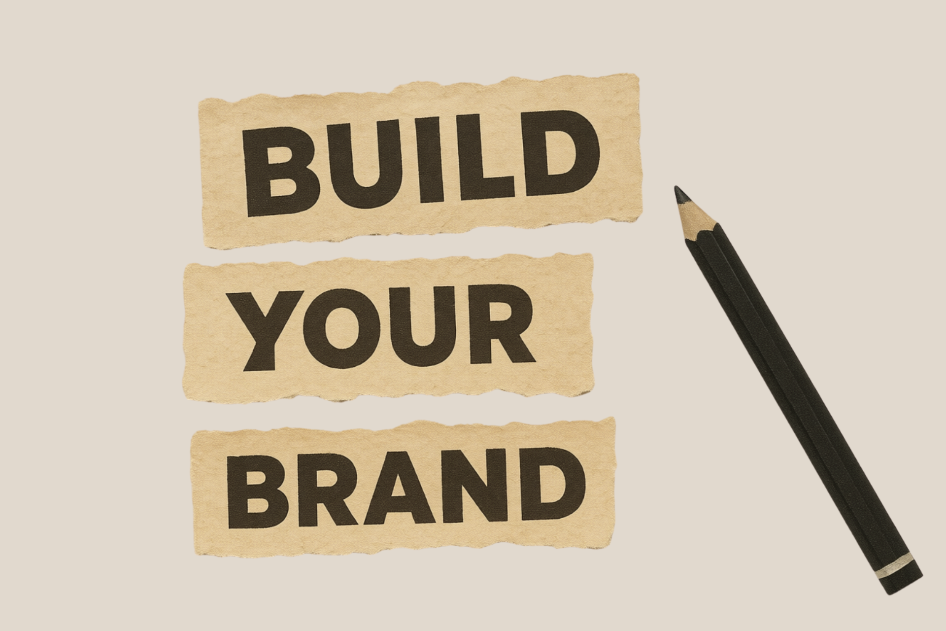 scritta build your brand con matita